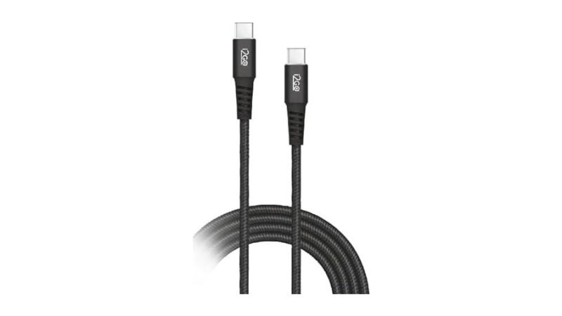 Cabo USB-C + USB-C I2GO 2m 3A Nylon Trançado Preto I2GO PRO