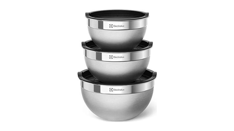 Conjunto de Bowls Tigelas de Inox com Tampa Plástica Electrolux