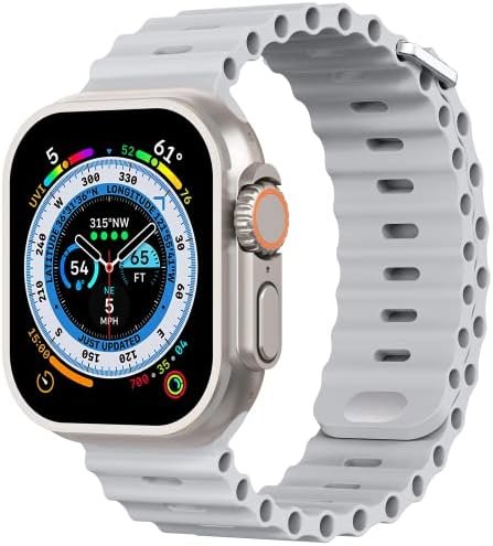 Pulseira para Apple Watch Ultra Foufousun Ocean, unissex, 49 mm/45 mm/44 mm/42 mm/41 mm/40 mm/38 mm