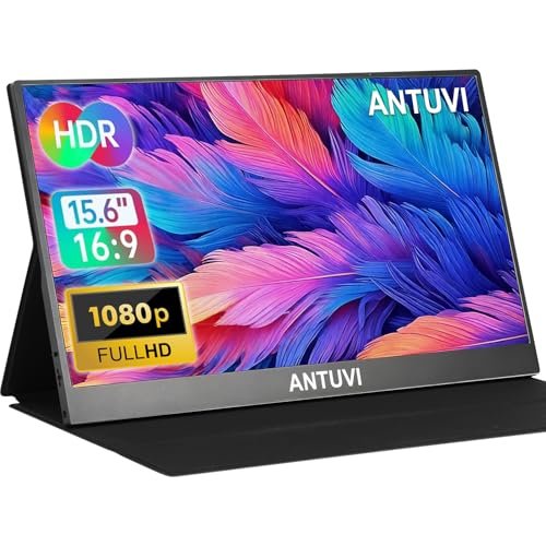 ANTUVI Monitor Portátil 15.6''+ Case, 1080P, MINI Segunda de Notebook Extensor De Tela