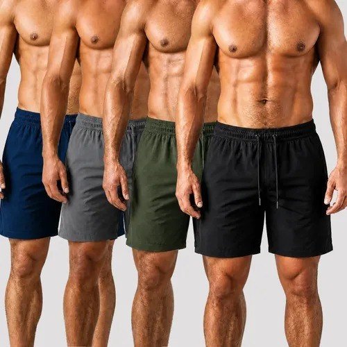 Kit 4 Bermudas Masculinas Short Praia Tactel Academia Treino