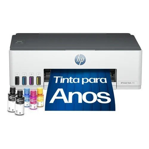 Impressora HP Smart Tank 210 com Tanque de Tinta Colorida - Com Wi-Fi - USB 2.0