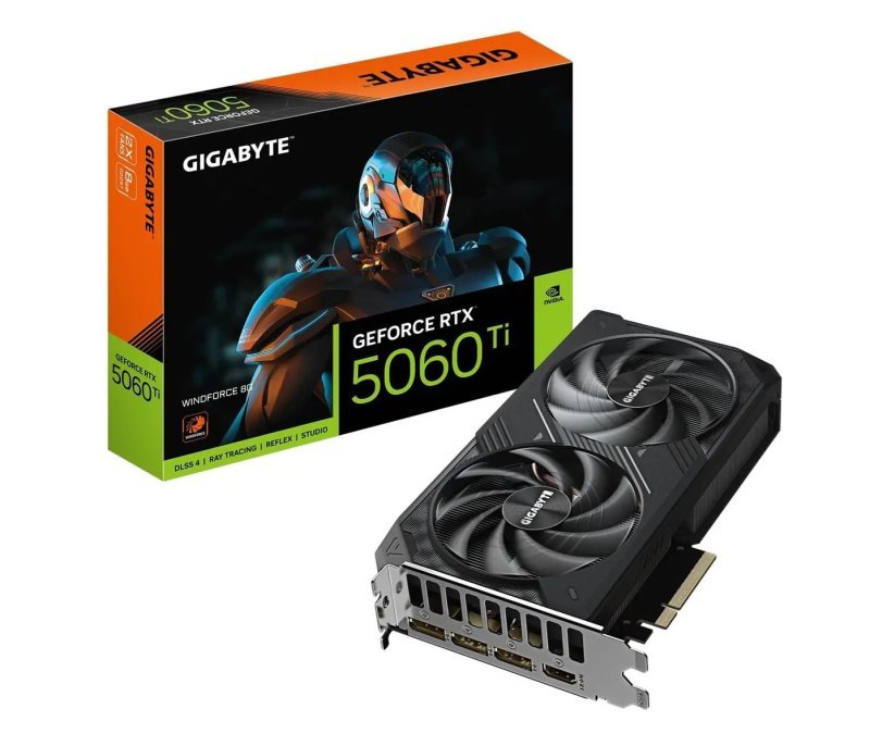 Placa de Video Gigabyte RTX 5060 Ti Windforce 2x 8GB