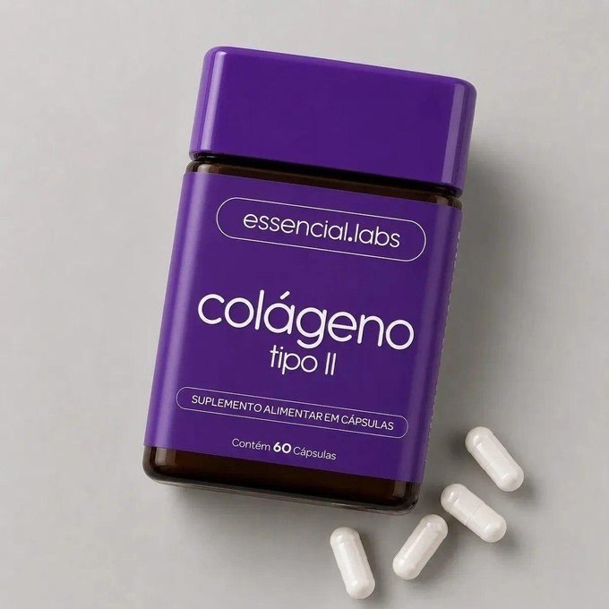 Colágeno Tipo 2 45mg 60 Caps Essencial Labs