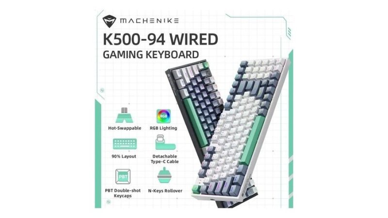 Teclado Mecânico Machenike K500 90% Rgb, 94 teclas, Huano Hot Swap