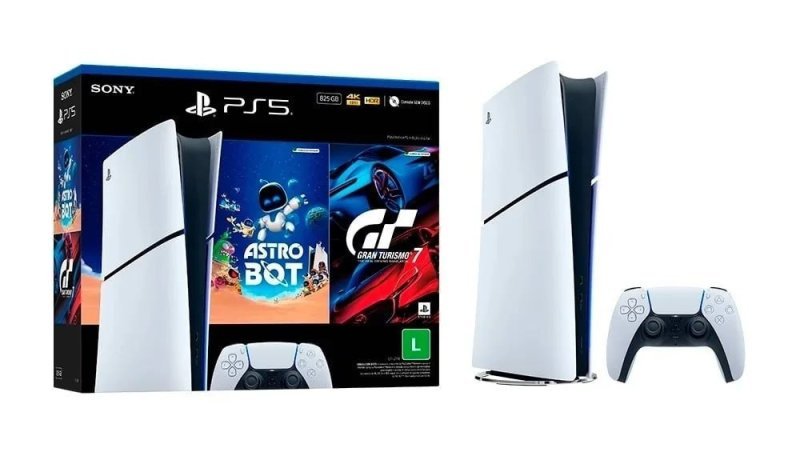 Console Sony PlayStation 5, SSD 825GB, Controle Sem Fio DualSense + 2 Jogos Digitais, Edição Digital