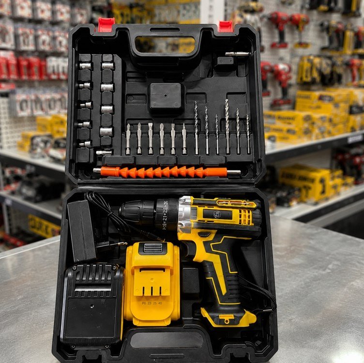 Parafusadeira Furadeira 48v Profissional 2 Baterias Sem Fio