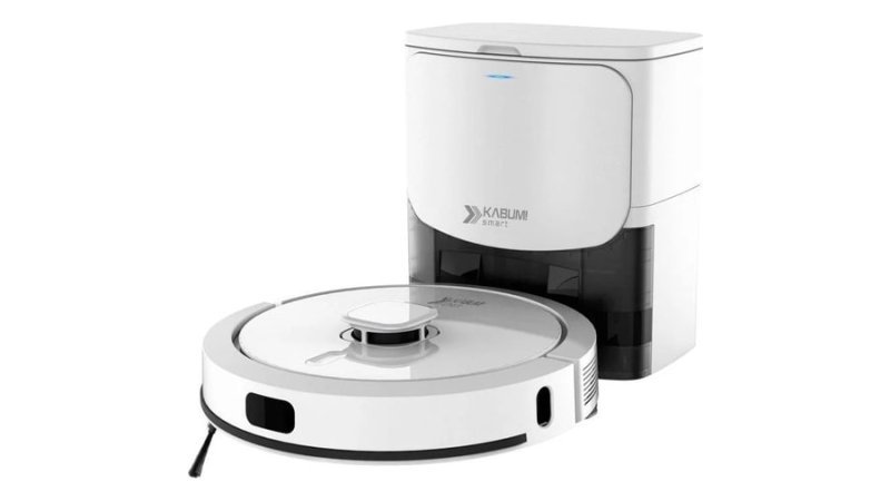 Robô Aspirador e Passa Pano KABUM! smart 900 5 Modos de Limpeza, Base 2 em 1, Mapeamento 3D 127v Branco KBSF011