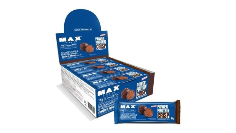 12 un. Barra de Proteína Max Titanium Top Whey 44g Dark Chocolate Truffle