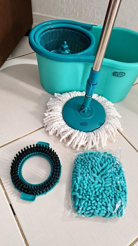 Mop Giratório 3 Em1, Balde com 12 Litros e 3 Opções de Refis