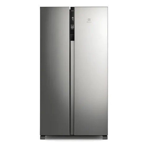 Geladeira Electrolux IS4S Frost Free Inverter 435L Side by Side cor Inox Look