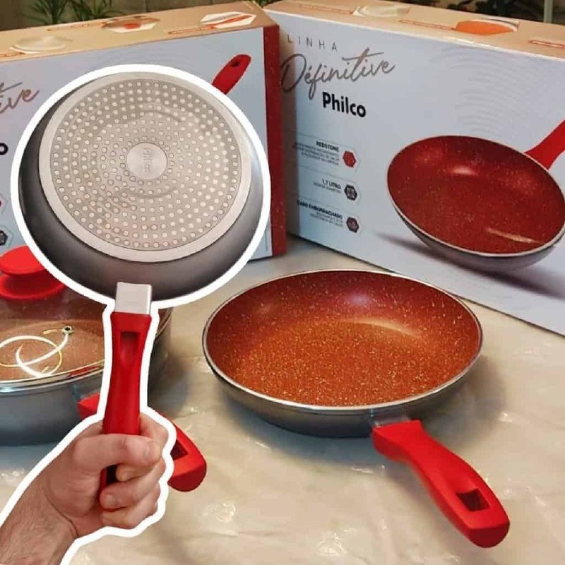 Frigideira Philco PPH240AFR Revestimento Redstone 1,7L + Frete Grátis