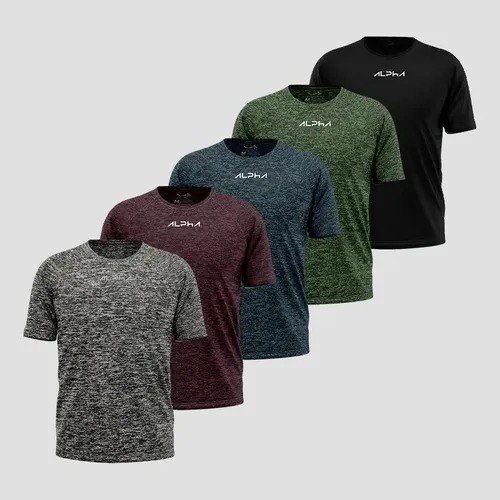 Kit 5 Camisetas New Fluid Mescla Dry Alpha Masculina