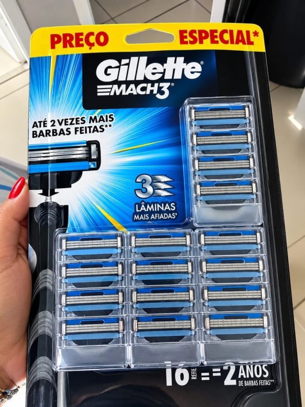 Gillette Mach3 Carga para Aparelho de Barbear 16 Unidades
