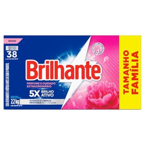 Brilhante Lava-Roupas em Pó Perfume e Cuidado Extraordinário 2,2kg