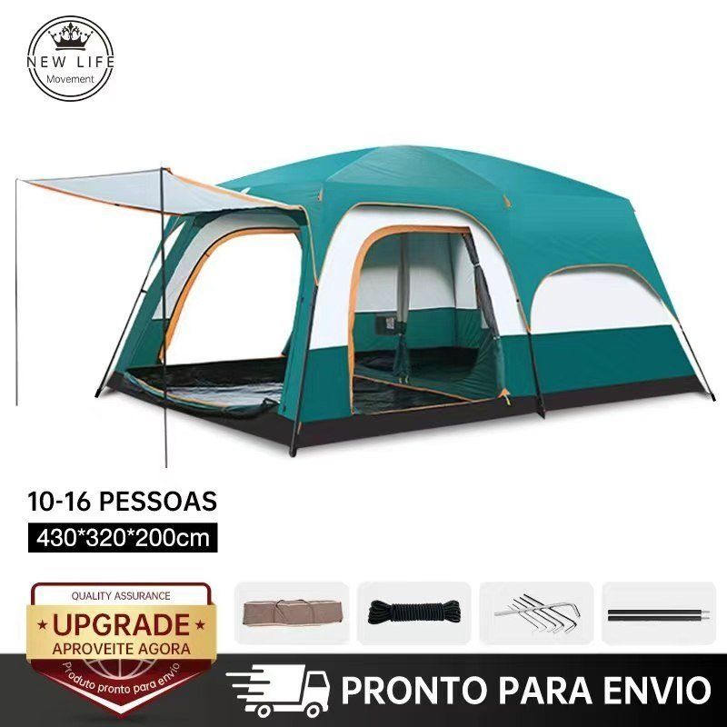 Barraca Camping Acampamento Luxe 3-6 Pessoas / 9-12 Pessoas / 10-16 Pessoas Tenda Familiar Grande Com Varanda