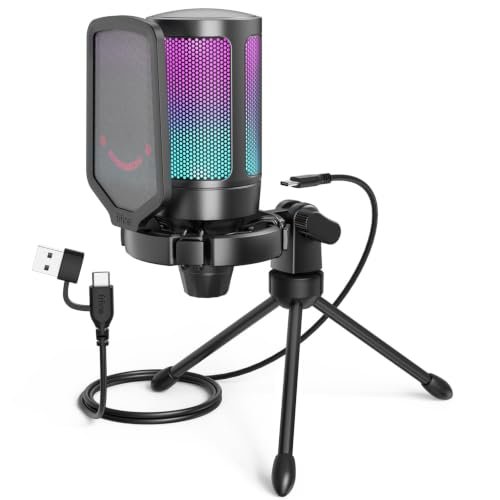 FIFINE A6V Microfone USB Para Jogos Para PS5 PC Para Twitch Podcasts