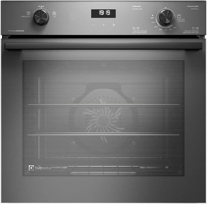 Forno a Gás de Embutir Electrolux 80L Cinza Experience com FoodSensor OE8GF 220V