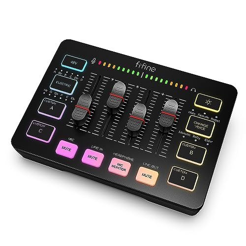 FIFINE SC3 Mesa de Som Gamer para Streaming/Podcast/Gravação/Vocal