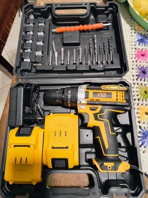 Parafusadeira Furadeira 48V 2 Baterias Com Maleta e Acessórios + Frete Grátis