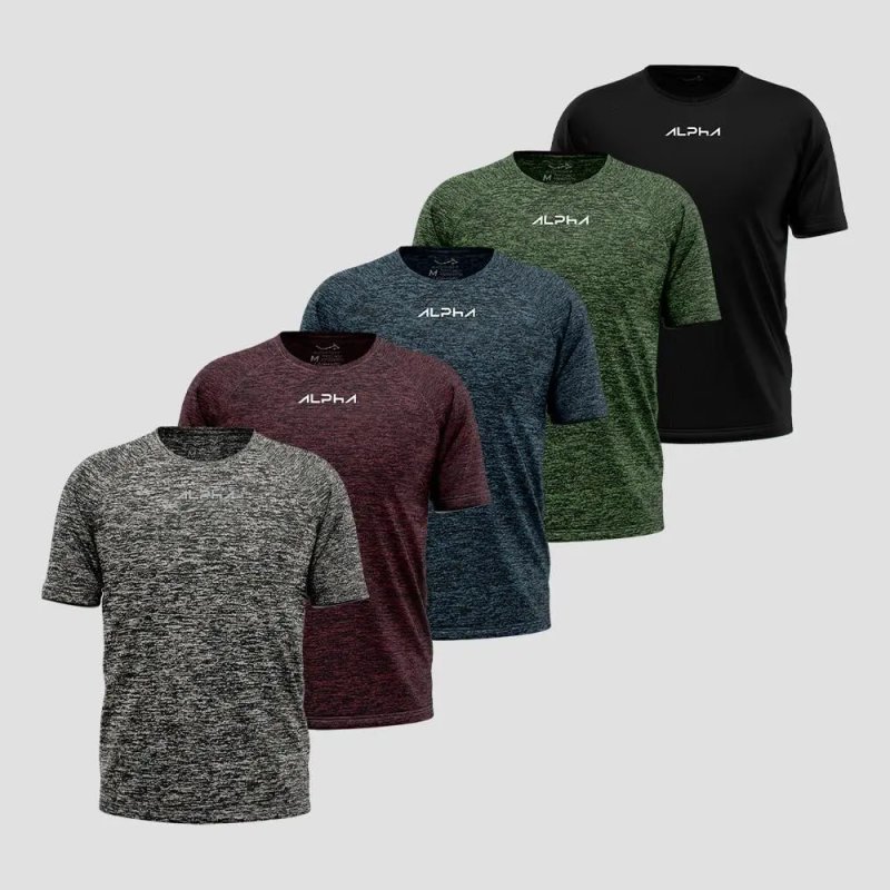 Kit 5 Camisetas New Fluid Mescla Dry Alpha