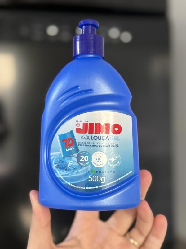 JIMO Lava Louca Gel Detergente Concentrado Super Brilho Limpeza Biodegradavel 500g