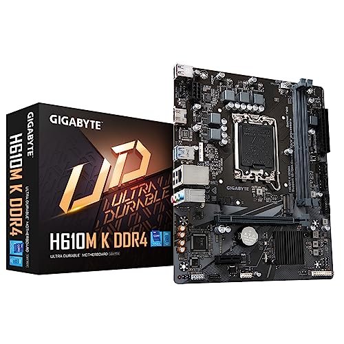 Gigabyte H610M K DDR4 Placa-Mãe Micro-ATX, Socket LGA 1700, DDR4, para Intel Core 12ª/13ª/14ª Geração