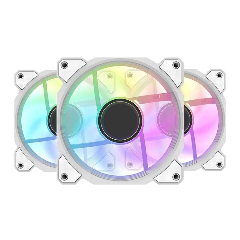 Kit Ventoinhas Aigo Darkflash DR08, ARGB, 3x120mm, Branco, DR08-ARGB-3WH