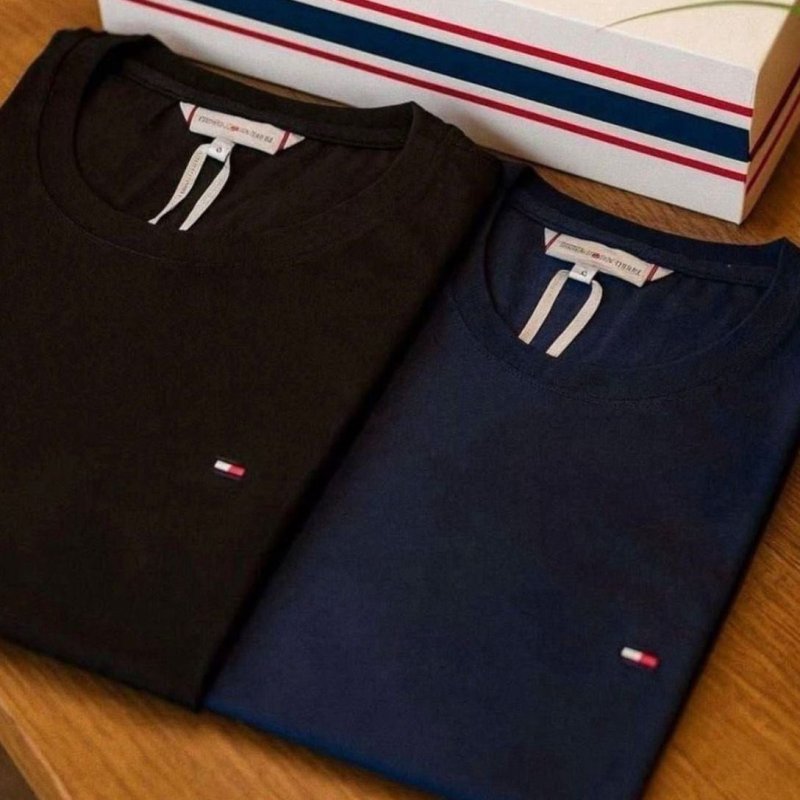 Camisetas Tommy Hilfiger Preta/marinho 2un - Original (P ao G4)