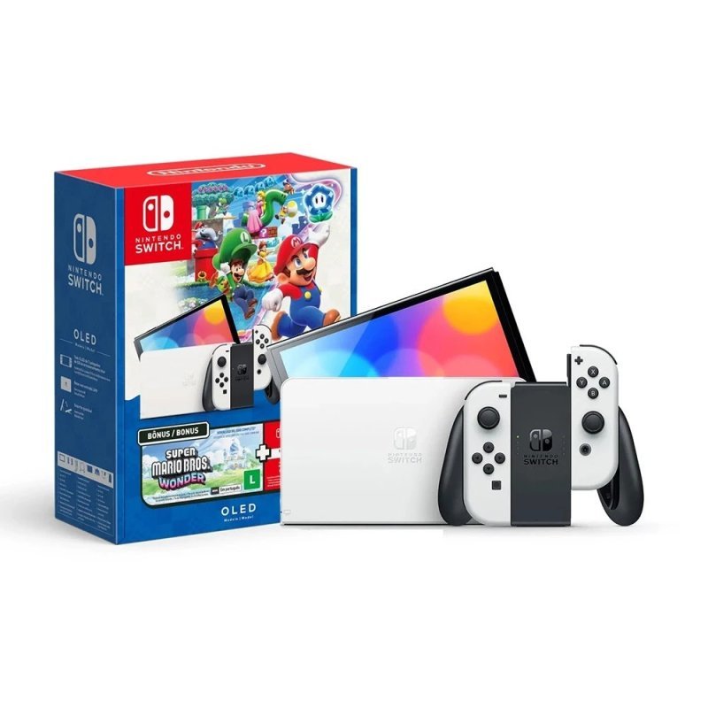 Nintendo Switch Oled Bundle Mario Bros. Wonder + Nso 3 Meses
