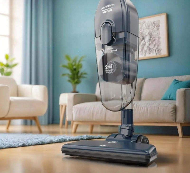Aspirador de Pó Vertical Britânia 2 em 1 com Filtro Ciclone 1400W BAS30 1,5L Azul 127V