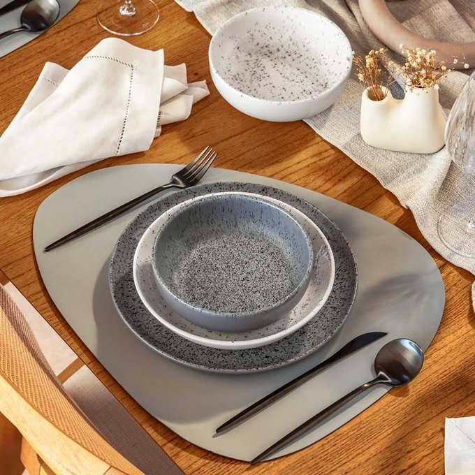 Aparelho De Jantar 20 Peças Oxford Flat Gray + Frete Grátis