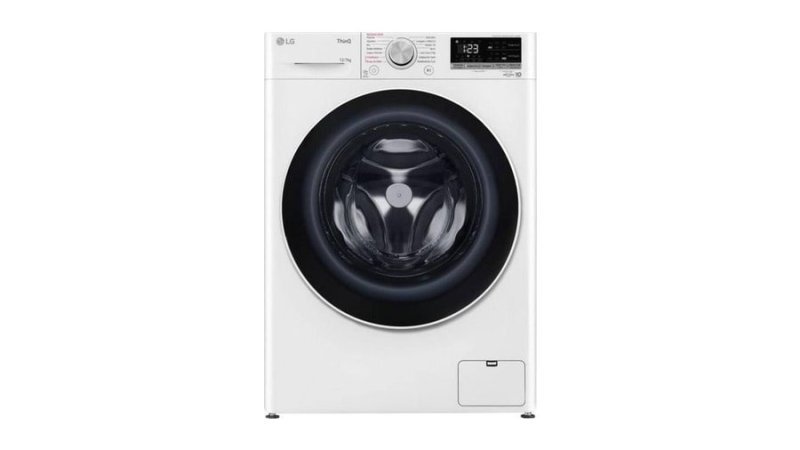Lava e Seca Lg 12kg Smart Vc4 Cv5012wc4 com Inteligência Artificial Água Quente e Fria Branca 110v