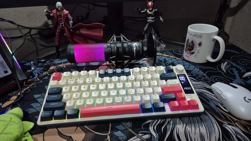 AOC GK280 Teclado sem fio 70%, Bluetooth Trimodo /2.4 GHz/USB-C