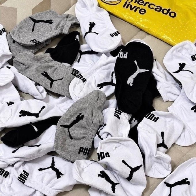 Kit com 9 Pares Meias Puma Sapatilha