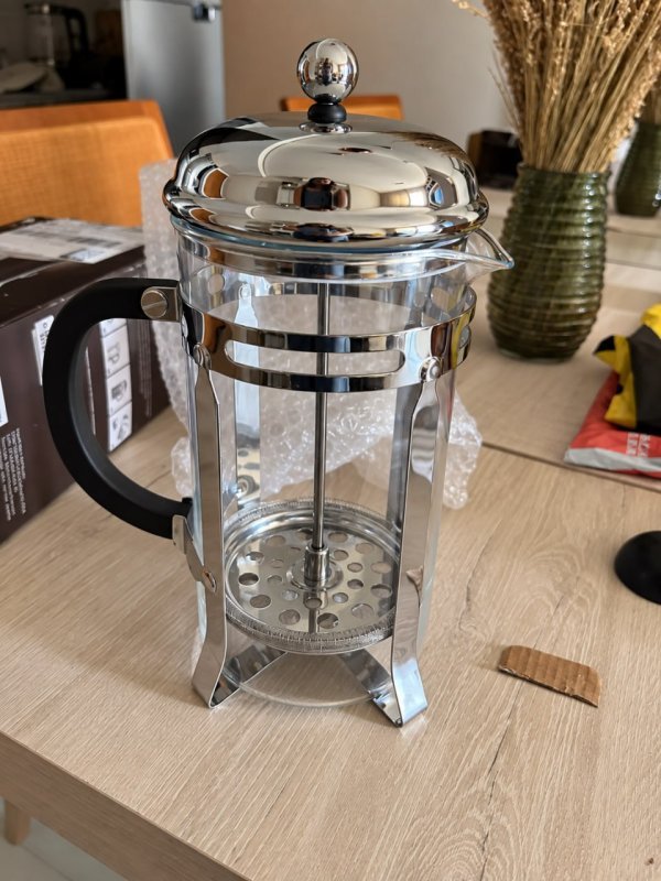 Cafeteira De Prensa Francesa 1000ml Cremeira Leite Café Cor Cinza