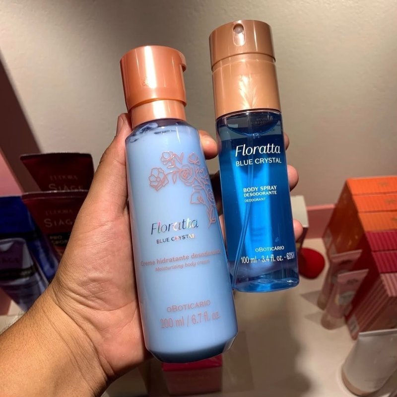 Combo Floratta Blue Crystal: Body Spray 100ml + Creme Corporal 200ml + Frete Grátis