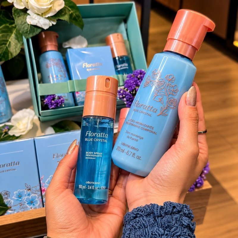 Combo Floratta Blue Crystal Body Spray + Creme Corporal