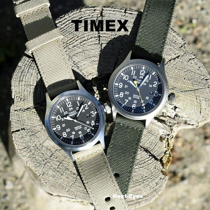 Timex Relógio masculino Expedition Scout de 40 mm – caixa preta e mostrador com pulseira deslizante de couro oliva