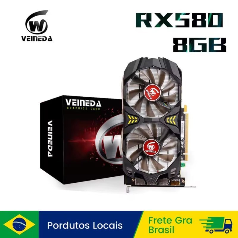 Placa de vídeo VEINEDA AMD RX 580 8GB