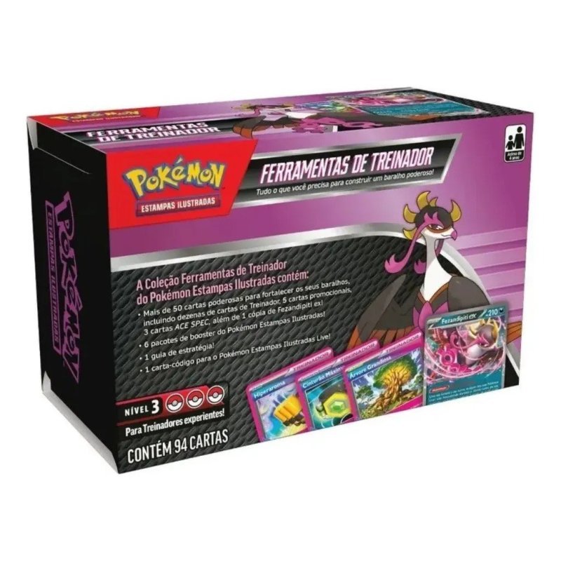 Pokémon TCG Box Ferramentas Treinador Fezendipiti Ex - 94 Cartas + Frete Grátis