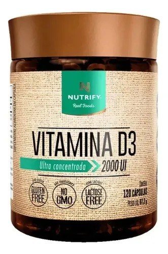 Vitamina D3 Nutrify em cápsula Sem sabor de 120 un
