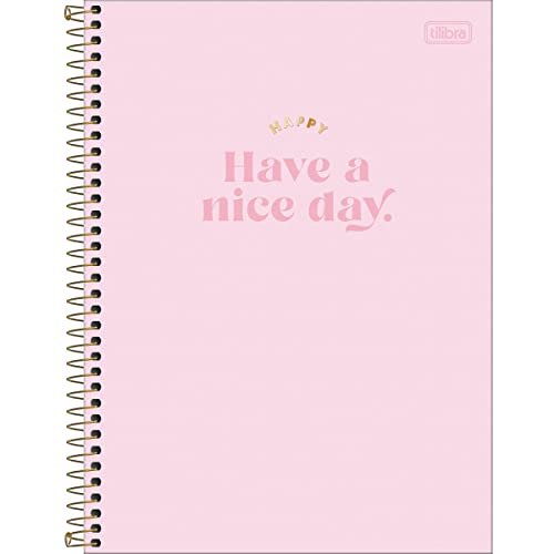 Caderno de 01 Matéria Capa Dura 2020 Happy 80 Folhas - Pacote com 4, Tilibra, 30.543-0, Multicolorido