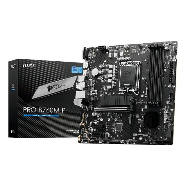 Placa Mãe MSI Pro B760M-P LGA 1700 DDR5 mATX Preto