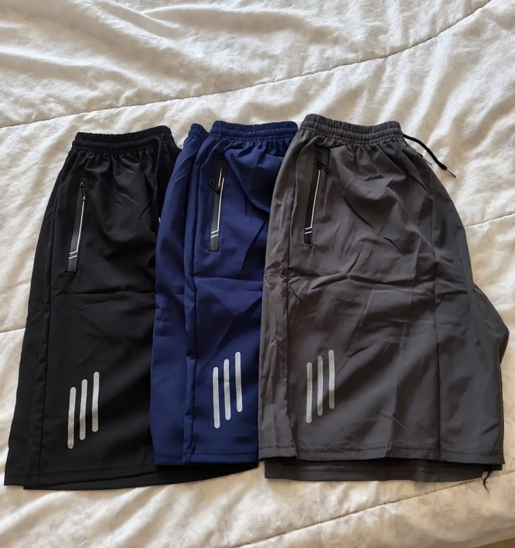 Kit 3 Bermuda Masculina Esportiva Secagem Rápida Ziper Bolso
