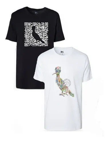 Kit 2 Camisetas Algodão Estampa Pica-pau Reserva Branco M