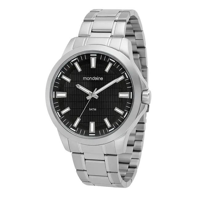 Relógio de pulso Mondaine 99784G0MVNE1 cor prateado - fondo preto