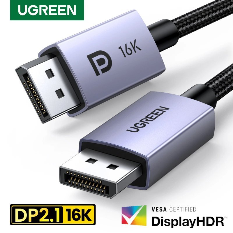 Cabo DisplayPort DP 2.1 UGREEN 4K, 8K, 16K 80Gbps VESA / HDR10+