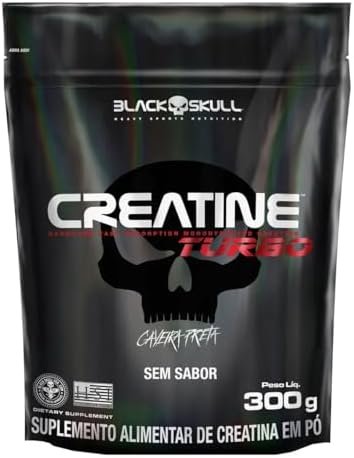 Creatine Turbo BlackSkull Creatina Monohidratada em pó (300g Refil, Sem sabor)
