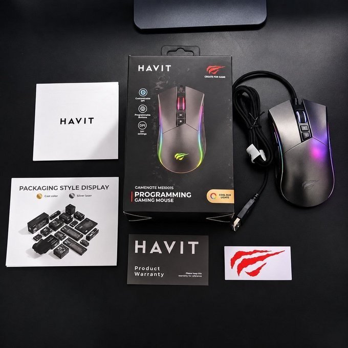 Havit Mouse Gamer MS1001S RGB Macro, 7 Botões + Frete Grátis